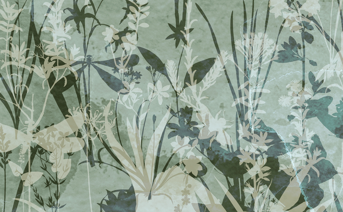 Mural - Herbs & Butterflies 5 (Per Sqm)