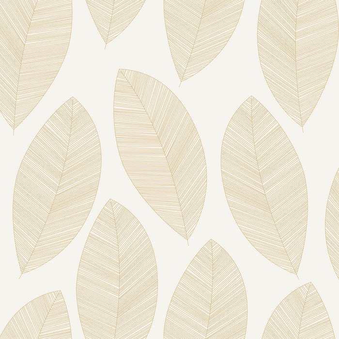 Graphic Leaves - White / Gold