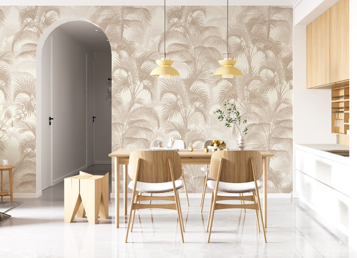 Mural - Tropical Palms Beige (Per Sqm)