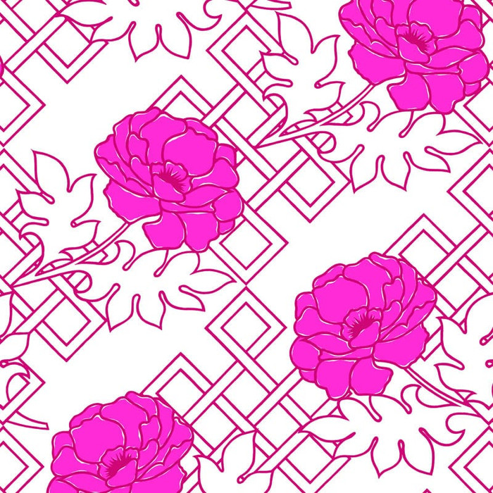 Large Floral Trellis - Fuchsia