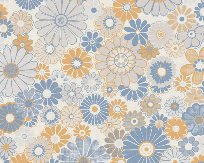 Daisy Days - Orange / Blue / Grey