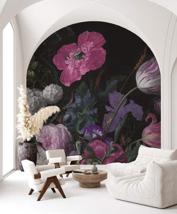 Mural - Baroque Floral Black (Per Sqm)