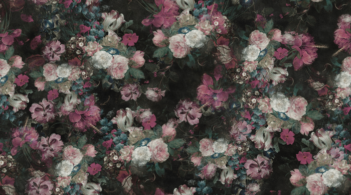 Mural - Bloomery Floral Black (Per Sqm)