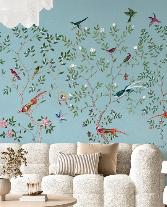 Mural - Birds of the South Aqua (Per Sqm)