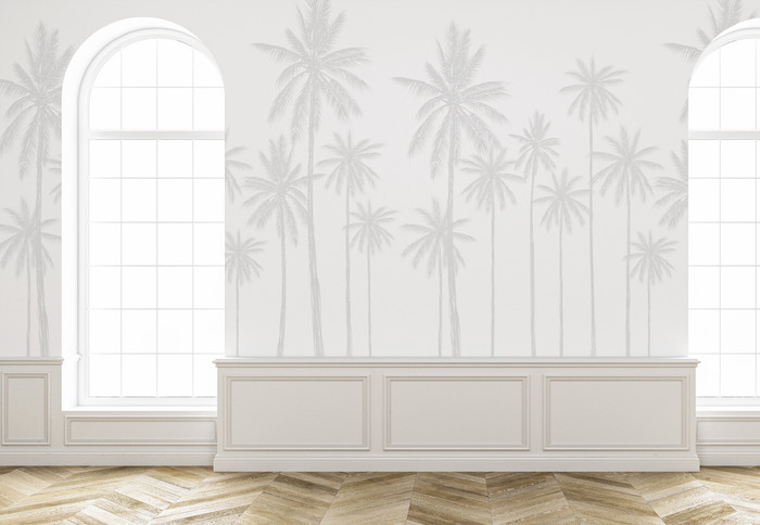 Mural - Palm Plantation Grey (Per Sqm)