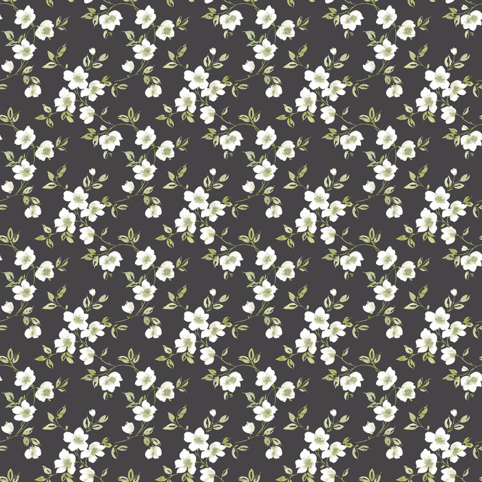 Mini Floral - Black / Green