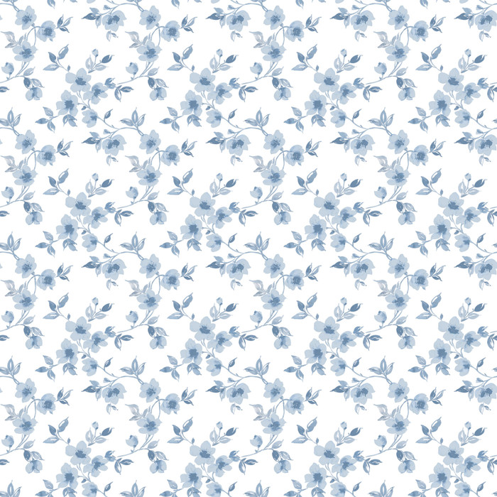 Mini Floral - Blue / White