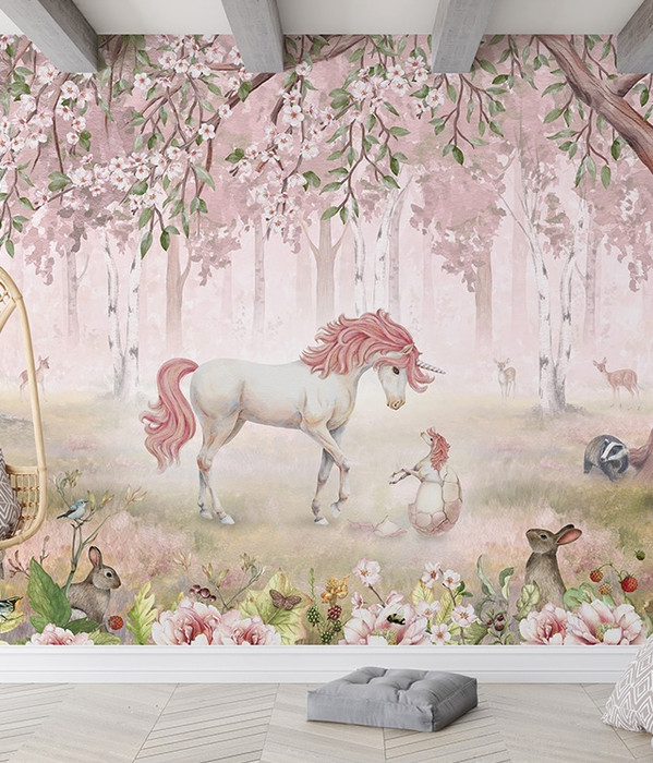 Mural - Unicorn Forest Pink (Per Sqm)