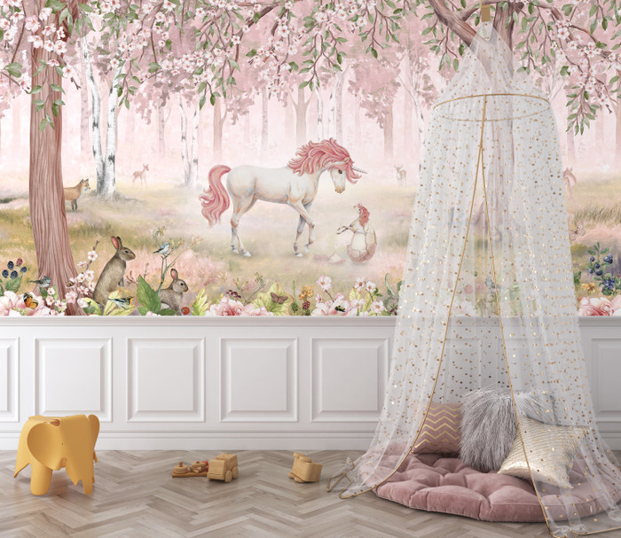 Mural - Unicorn Forest Pink (Per Sqm)