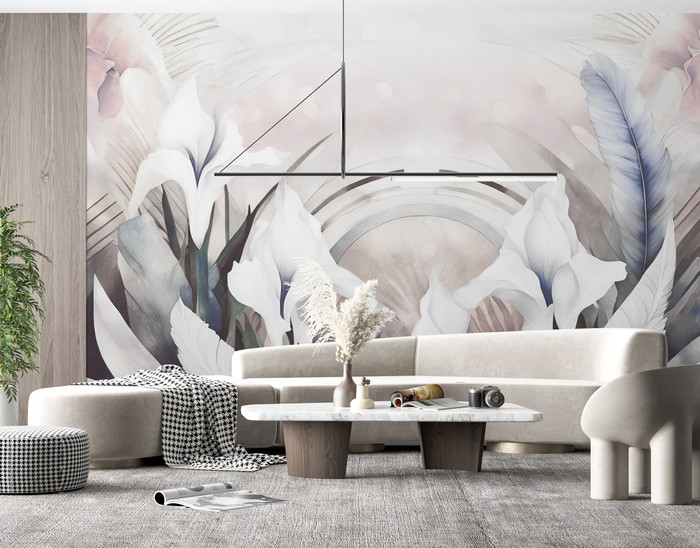 Mural - Irises & Feathers (Per Sqm)