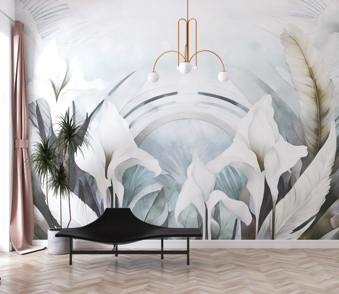 Mural - Irises & Feathers II (Per Sqm)