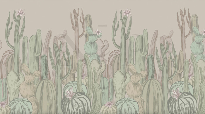 Mural - Cactus Pastel (Per Sqm)
