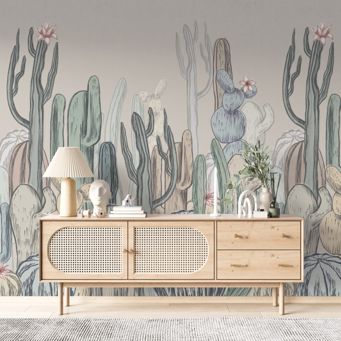Mural - Cactus Pastel 2 (Per Sqm)