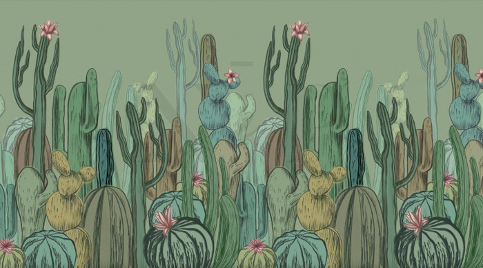 Mural - Cactus Green (Per Sqm)