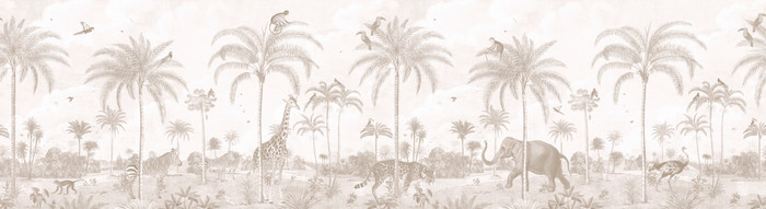 Mural - Wild Vintage Jungle Taupe (Per Sqm)