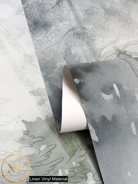 Mural - Watercolour Trees Moss (Per Sqm)