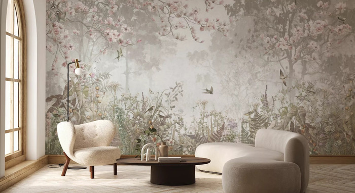 Mural - Sparkling Garden Beige (Per Sqm)