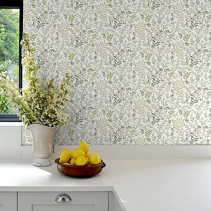 Inia Leafy Trail - Sage / Pink