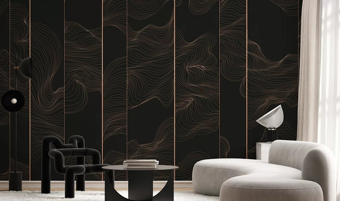 Mural - Illuminated Lines Curved (Per Sqm)