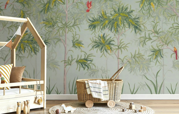 Mural - Feathered Grove Blue (Per Sqm)