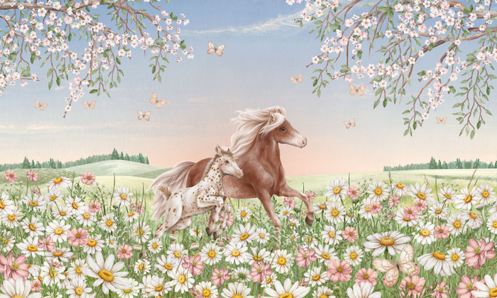 Mural - Happy Horses (Per Sqm)