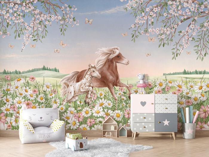 Mural - Happy Horses (Per Sqm)