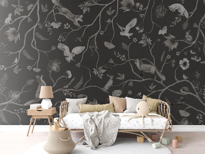 Mural - Playful Forest Black (Per Sqm)