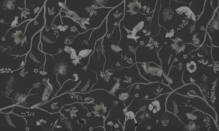 Mural - Playful Forest Black (Per Sqm)