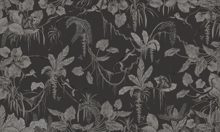 Mural - Playful Monkeys Black (Per Sqm)