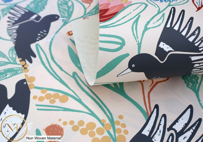 Mural - Magpie Floral Bright (Per Sqm)