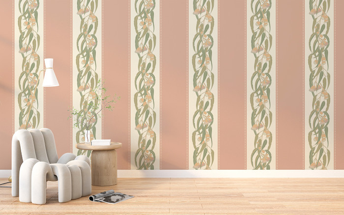 Mural - Gum Leaf Stripe Deep Blush (Per Sqm)