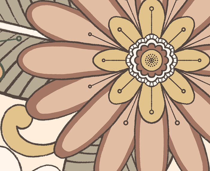 Mural - Retro Floral (Per Sqm)