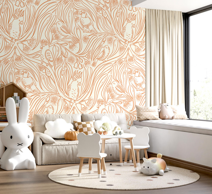 Mural - Gum Leaf Party Rust (Per Sqm)