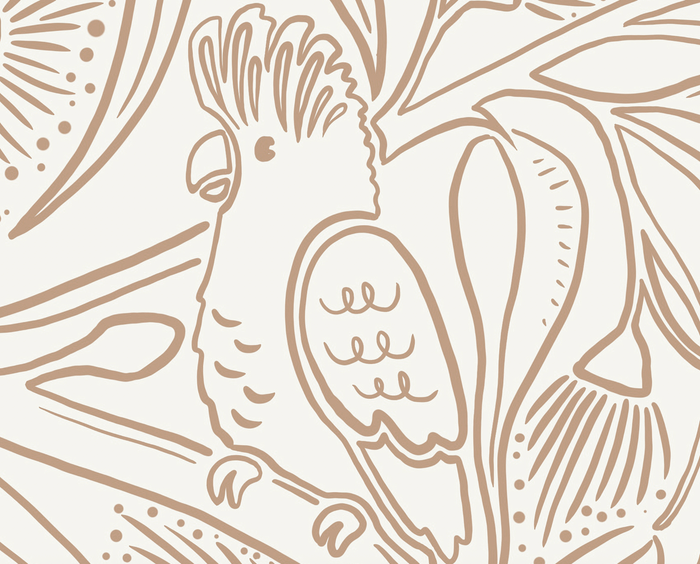 Mural - Gum Leaf Party Latte (Per Sqm)