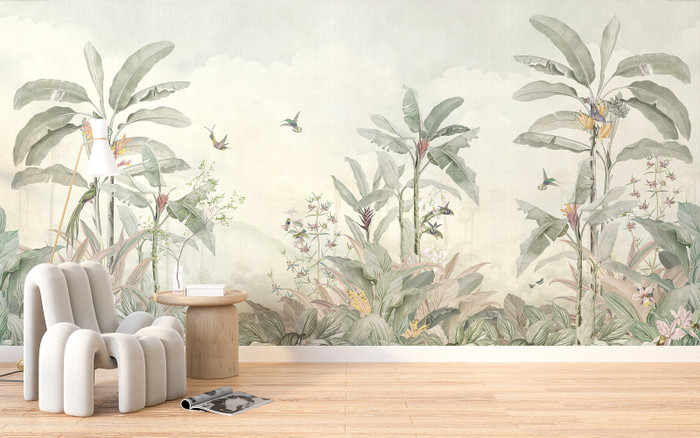 Mural - Borneo Faded Green (Per Sqm)
