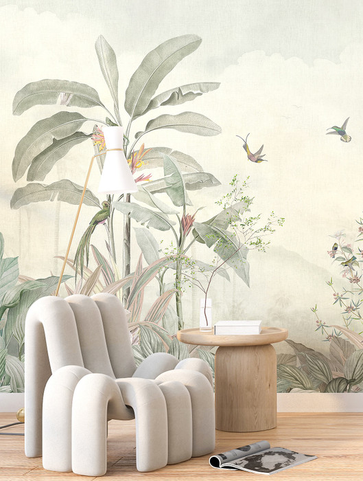 Mural - Borneo Faded Green (Per Sqm)