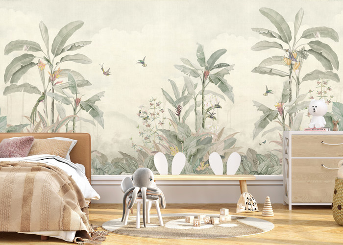 Mural - Borneo Faded Green (Per Sqm)
