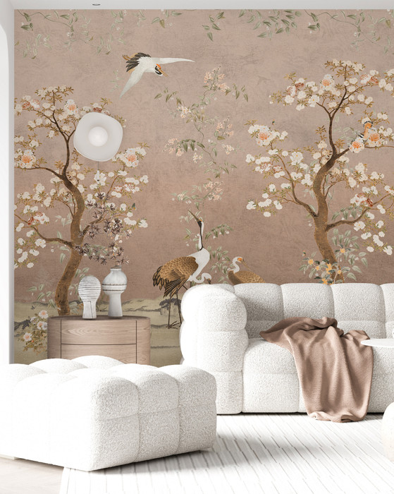 Mural - Lingering Garden Blush (Per Sqm)