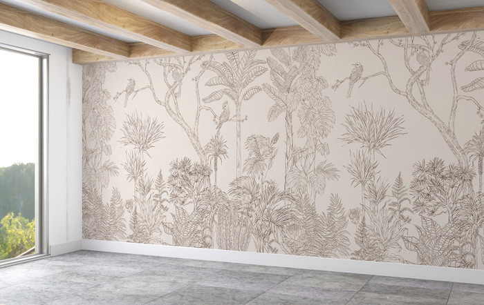 Mural - Parrot Jungle Stone (Per Sqm)