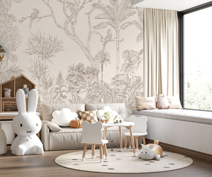 Mural - Parrot Jungle Stone (Per Sqm)