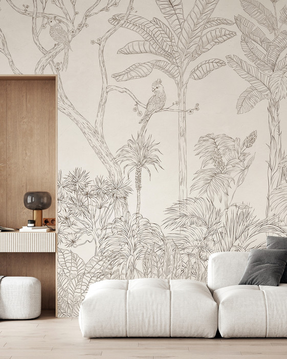 Mural - Parrot Jungle Stone (Per Sqm)