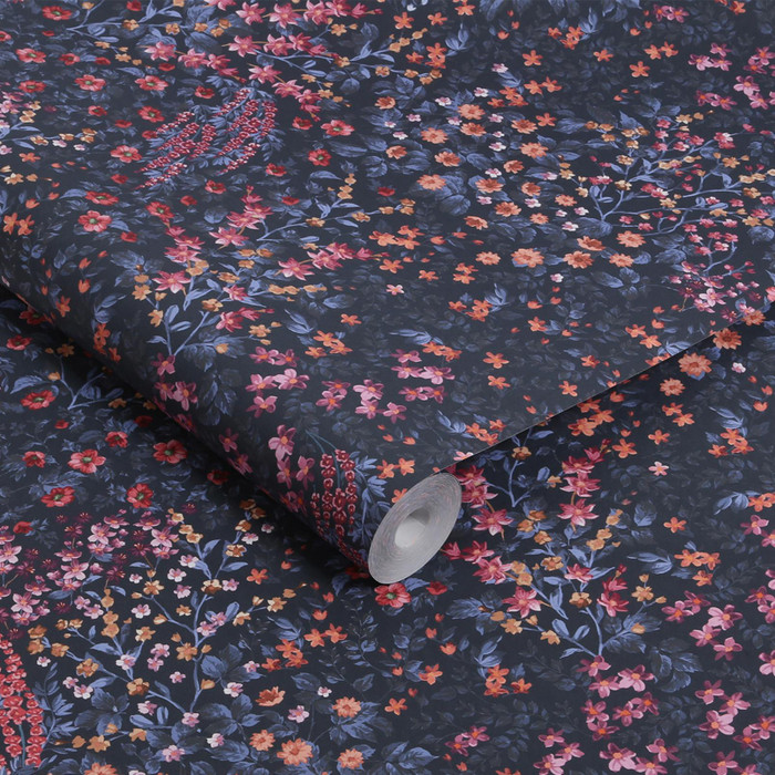 Painterly Flora - Blue / Pink