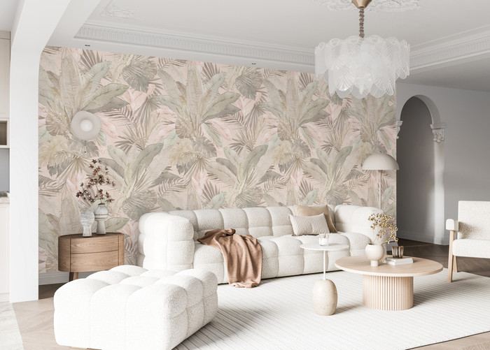 Mural - Bali Palm Leaves Pastel (Per Sqm)