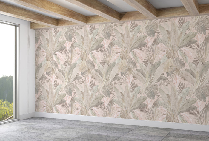 Mural - Bali Palm Leaves Pastel (Per Sqm)