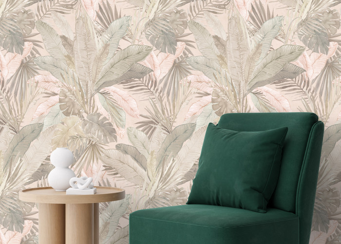 Mural - Bali Palm Leaves Pastel (Per Sqm)