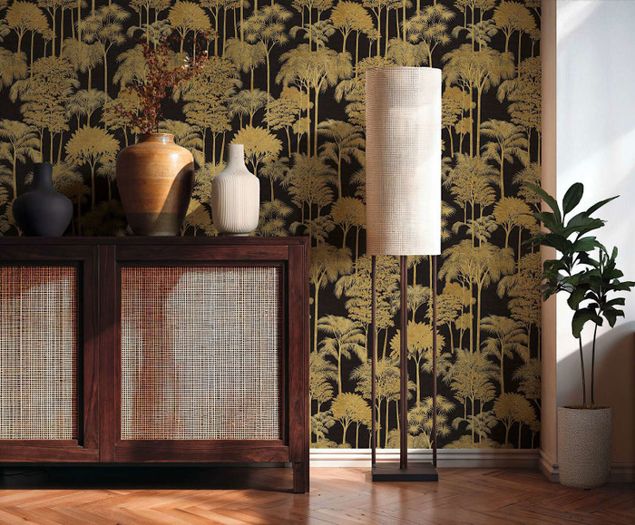 Palm Sanctuary - Black / Gold