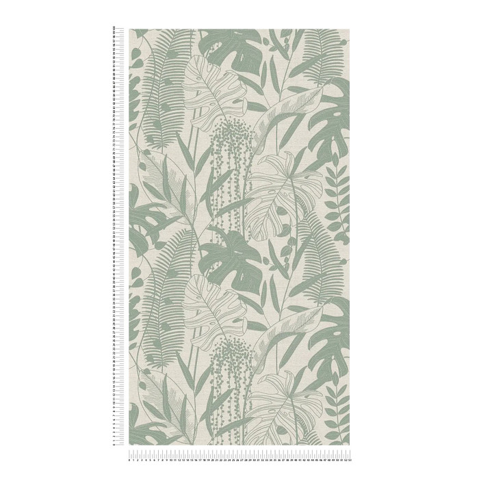 Linen Tropica - Grey / Aqua