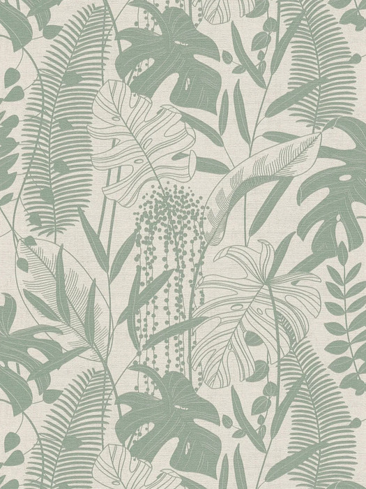 Linen Tropica - Grey / Aqua