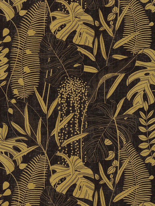 Linen Tropica - Black / Gold