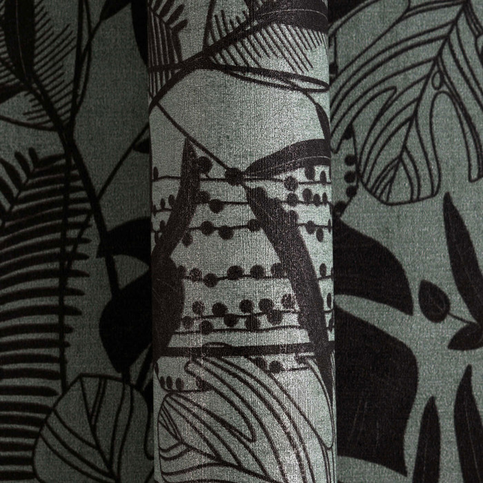 Linen Tropica - Black / Teal